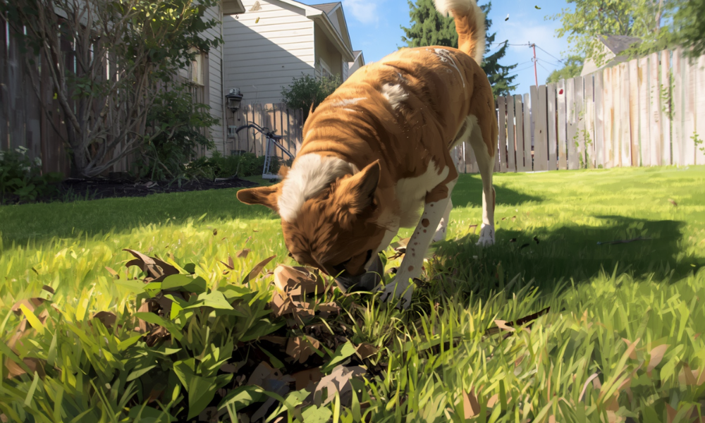 dog ruined the lawn